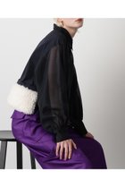 【ヒューエルミュージアム/hueLe Museum】の【STUMBLY】Fur Trim Combination Blouse ネイビー|ID:prp329100004606074