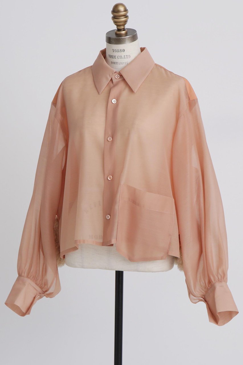 【ヒューエルミュージアム/hueLe Museum】の【STUMBLY】Fur Trim Combination Blouse 人気、トレンドファッション・服の通販 founy(ファニー) 　ファッション　Fashion　レディースファッション　Fashion for Women　トップス・カットソー　Cut & Sew Tops　シャツ・ブラウス・オフィスカジュアル　Elegant Blouses & Button-Ups　2024年　2024　2024-2025秋冬・A/W　Autumn/Winter 2024–25 AW24–25　クロップド　Cropped, Short Length　シアー　Sheer, See-Through　シンプル　Simple, Minimal　スリーブ　Sleeve, Long Sleeve / Short Sleeve　タイプライター　Typewriter Fabric, Crisp Cotton　フェイクファー　Faux Fur, Imitation Fur　ポケット　Pocket, Pocket Detail　ロング　Long, Long-Length　人気　Popular, Best Seller　新作・新入荷　New Arrivals / New In　other-2|ID: prp329100004606074 ipo3291000000032835567