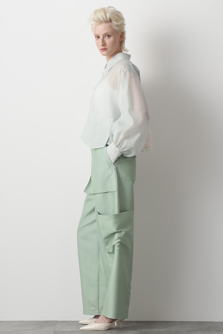 【ヒューエルミュージアム/hueLe Museum】の【STUMBLY】Fur Trim Combination Blouse 人気、トレンドファッション・服の通販 founy(ファニー) 　ファッション　Fashion　レディースファッション　Fashion for Women　トップス・カットソー　Cut & Sew Tops　シャツ・ブラウス・オフィスカジュアル　Elegant Blouses & Button-Ups　2024年　2024　2024-2025秋冬・A/W　Autumn/Winter 2024–25 AW24–25　クロップド　Cropped, Short Length　シアー　Sheer, See-Through　シンプル　Simple, Minimal　スリーブ　Sleeve, Long Sleeve / Short Sleeve　タイプライター　Typewriter Fabric, Crisp Cotton　フェイクファー　Faux Fur, Imitation Fur　ポケット　Pocket, Pocket Detail　ロング　Long, Long-Length　人気　Popular, Best Seller　other-6|ID: prp329100004606074 ipo3291000000035485227