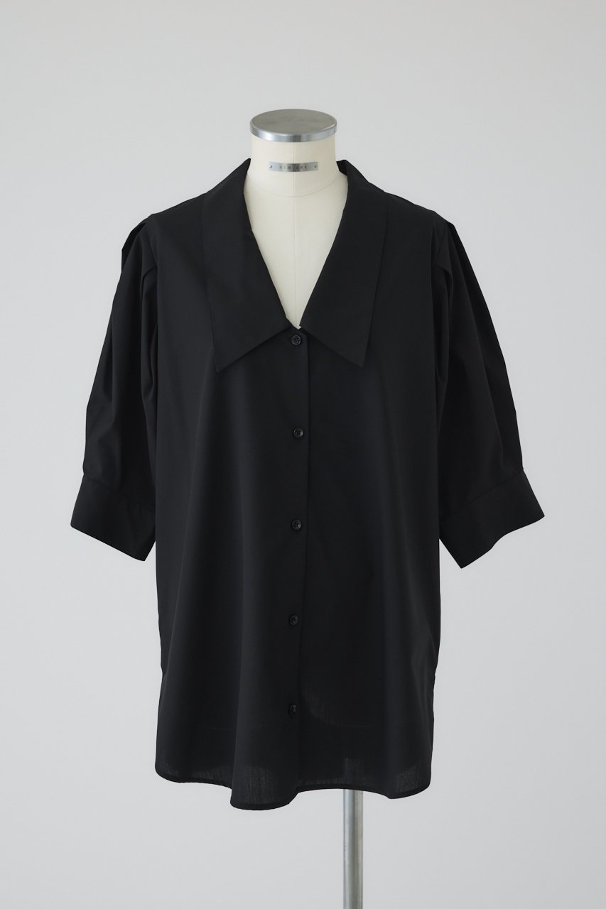 【リムアーク/RIM.ARK】の【7/11 10:00販売開始】Quaker collar blouse/ブラウス インテリア・キッズ・メンズ・レディースファッション・服の通販 founy(ファニー) 　ファッション　Fashion　レディースファッション　Fashion for Women　トップス・カットソー　Cut & Sew Tops　シャツ・ブラウス・オフィスカジュアル　Elegant Blouses & Button-Ups　ショート　Short, Short Length　スリーブ　Sleeve, Long Sleeve / Short Sleeve　バランス　Balance, Style Balance　新作・新入荷　New Arrivals / New In　秋　Autumn　ブラック|ID: prp329100004606075 ipo3291000000032835611