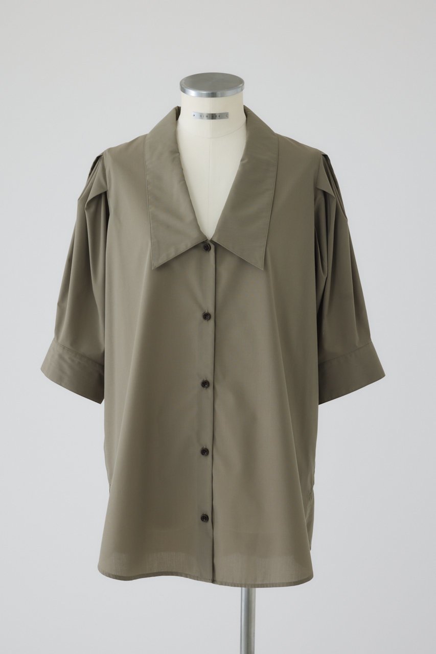 【リムアーク/RIM.ARK】の【7/11 10:00販売開始】Quaker collar blouse/ブラウス インテリア・キッズ・メンズ・レディースファッション・服の通販 founy(ファニー) 　ファッション　Fashion　レディースファッション　Fashion for Women　トップス・カットソー　Cut & Sew Tops　シャツ・ブラウス・オフィスカジュアル　Elegant Blouses & Button-Ups　ショート　Short, Short Length　スリーブ　Sleeve, Long Sleeve / Short Sleeve　バランス　Balance, Style Balance　新作・新入荷　New Arrivals / New In　秋　Autumn　ライトカーキ|ID: prp329100004606075 ipo3291000000032835616