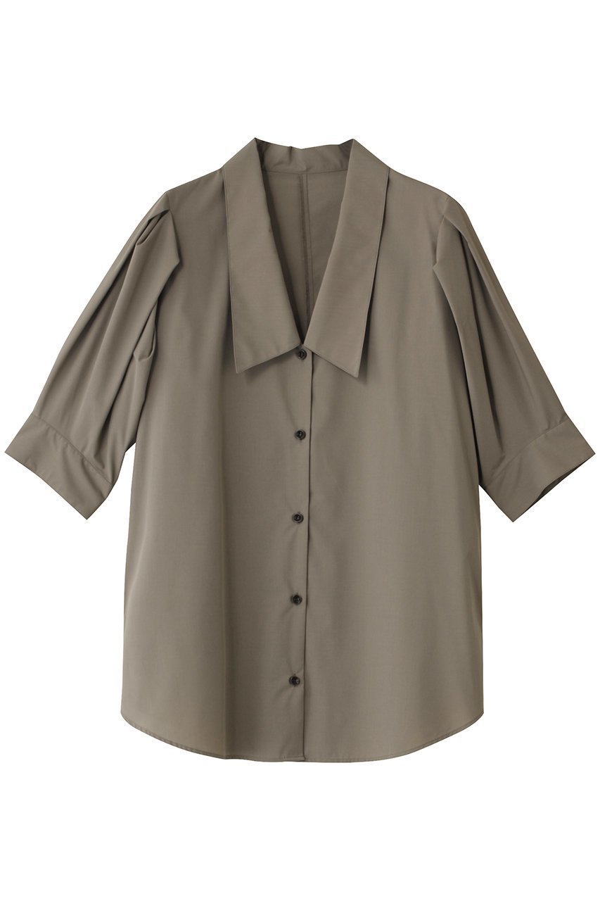 【リムアーク/RIM.ARK】のQuaker collar blouse/ブラウス インテリア・キッズ・メンズ・レディースファッション・服の通販 founy(ファニー) 　ファッション　Fashion　レディースファッション　Fashion for Women　トップス・カットソー　Cut & Sew Tops　シャツ・ブラウス・オフィスカジュアル　Elegant Blouses & Button-Ups　ショート　Short, Short Length　スリーブ　Sleeve, Long Sleeve / Short Sleeve　バランス　Balance, Style Balance　秋　Autumn　ライトカーキ|ID: prp329100004606075 ipo3291000000035676347