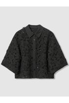 【アナイ/ANAYI】のレース刺繍クロップドシャツ ブラック|ID:prp329100004606076