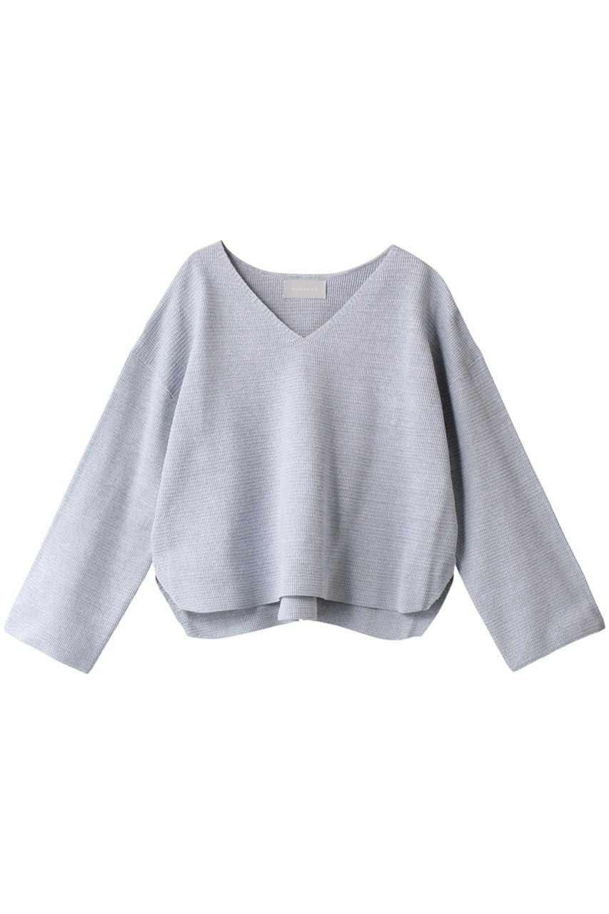 【マリリンムーン/MARILYN MOON】の【WALANCE】オーガニックコットンワッフルプルオーバー インテリア・キッズ・メンズ・レディースファッション・服の通販 founy(ファニー) 　ファッション　Fashion　レディースファッション　Fashion for Women　トップス・カットソー　Cut & Sew Tops　シャツ・ブラウス・オフィスカジュアル　Elegant Blouses & Button-Ups　ロングTシャツ・Tシャツ　Longline T-Shirts & Tees　カジュアルプルオーバー・ニットトップス　Pullovers & Knit Tops / Casual Pullovers　カットソー・ベーシックTシャツ　Cut-and-Sewn Tops / Stretch Tees & Basics　ショート　Short, Short Length　スリーブ　Sleeve, Long Sleeve / Short Sleeve　トレンド　Trend, Trending Now　ロング　Long, Long-Length　ワッフル　Waffle, Waffle Knit　ライトブルー|ID: prp329100004606077 ipo3291000000032835700