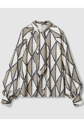 【アナイ/ANAYI】のベルトプリントボウタイ ブラウス 人気、トレンドファッション・服の通販 founy(ファニー) ファッション Fashion レディースファッション Fashion for Women トップス・カットソー Cut & Sew Tops シャツ・ブラウス・オフィスカジュアル Elegant Blouses & Button-Ups ベルト&ウエストマーク Belts & Waist Accessories おすすめ Recommended / Our Picks スカーフ Scarf, Neckwear スリーブ Sleeve, Long Sleeve / Short Sleeve フロント Front, Front Design プリント Print, Printed Pattern ロング Long, Long-Length 新作・新入荷 New Arrivals / New In 無地 Plain, Solid Color |ID:prp329100004606078
