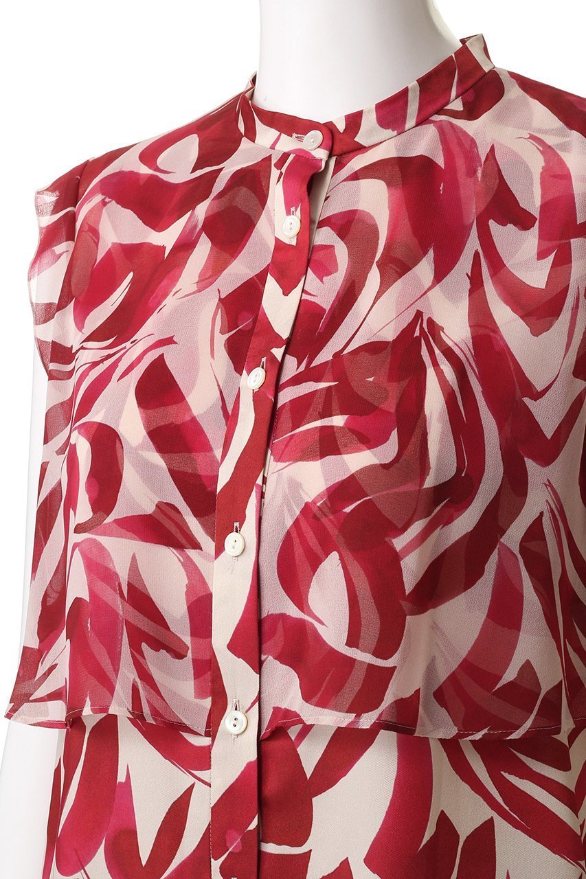 【アナイ/ANAYI】のアートリーフノースリコンビブラウス 人気、トレンドファッション・服の通販 founy(ファニー) 　ファッション　Fashion　レディースファッション　Fashion for Women　トップス・カットソー　Cut & Sew Tops　キャミソール&ノースリーブ　Camisoles & Sleeveless Tops　シャツ・ブラウス・オフィスカジュアル　Elegant Blouses & Button-Ups　おすすめ　Recommended / Our Picks　ノースリーブ　Sleeveless, No-Sleeve　フレア　Flare, Flared　リーフ　Leaf, Botanical Leaf　other-5|ID: prp329100004606080 ipo3291000000035373779