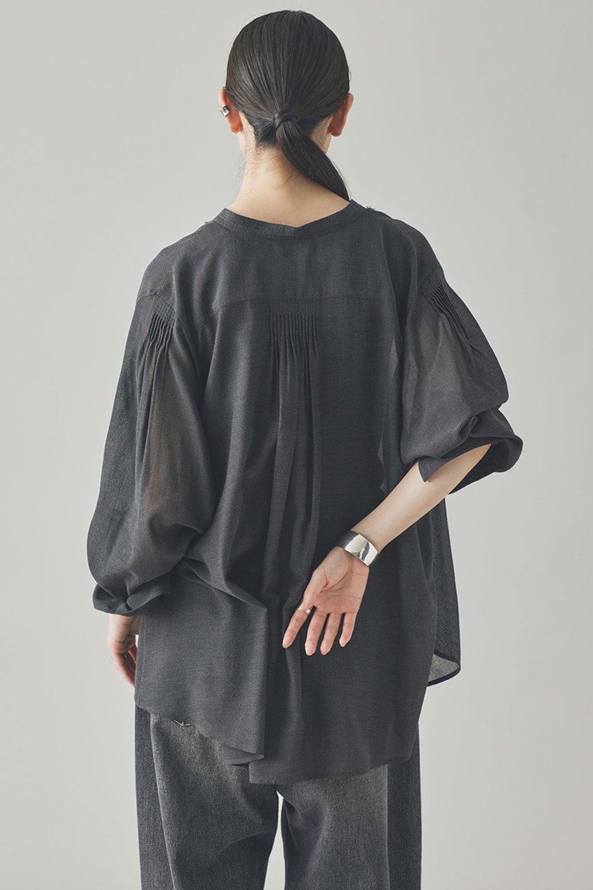 【カレンソロジー/Curensology】のウールミックスボイルフリルブラウス 人気、トレンドファッション・服の通販 founy(ファニー) 　ファッション　Fashion　レディースファッション　Fashion for Women　トップス・カットソー　Cut & Sew Tops　シャツ・ブラウス・オフィスカジュアル　Elegant Blouses & Button-Ups　おすすめ　Recommended / Our Picks　インナー　Innerwear　カーディガン　Cardigan, Knitwear　スリーブ　Sleeve, Long Sleeve / Short Sleeve　バランス　Balance, Style Balance　フリル　Frill, Ruffle　ロング　Long, Long-Length　新作・新入荷　New Arrivals / New In　other-4|ID: prp329100004606082 ipo3291000000032835878