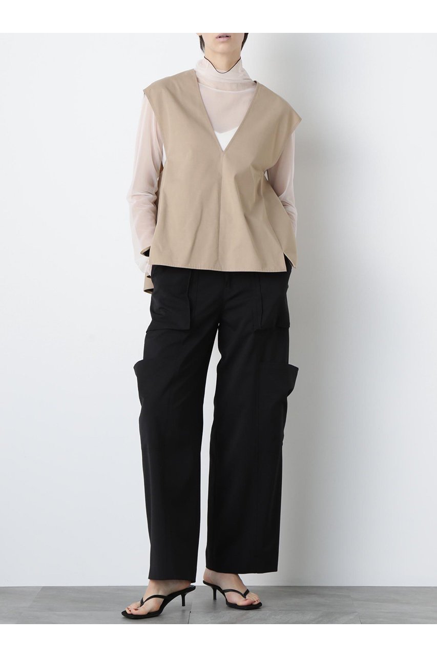 【ヒューエルミュージアム/hueLe Museum】の【STUMBLY】Back Peplum Gilet Blouse 人気、トレンドファッション・服の通販 founy(ファニー) 　ファッション　Fashion　レディースファッション　Fashion for Women　アウター　Coat / Outerwear Collection　トップス・カットソー　Cut & Sew Tops　キャミソール&ノースリーブ　Camisoles & Sleeveless Tops　シャツ・ブラウス・オフィスカジュアル　Elegant Blouses & Button-Ups　ベスト&ジレ / 重ね着スタイル　Vests & Gilets　切替　Switching, Contrast Panel　スタンダード　Standard, Basic　定番　Standard, Basic Item　ノースリーブ　Sleeveless, No-Sleeve　フロント　Front, Front Design　ペプラム　Peplum, Flared Hem　新作・新入荷　New Arrivals / New In　other-3|ID: prp329100004606083 ipo3291000000032835927