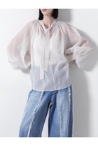 【ヒューエルミュージアム/hueLe Museum】の【STUMBLY】Sheer Organdy Bow-Tie BL ホワイト|ID:prp329100004606084