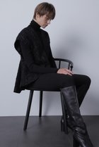 【ヒューエルミュージアム/hueLe Museum】の【STUMBLY】Tweed Back Peplum Gilet Blouse ブラック|ID: prp329100004606086 ipo3291000000032836016