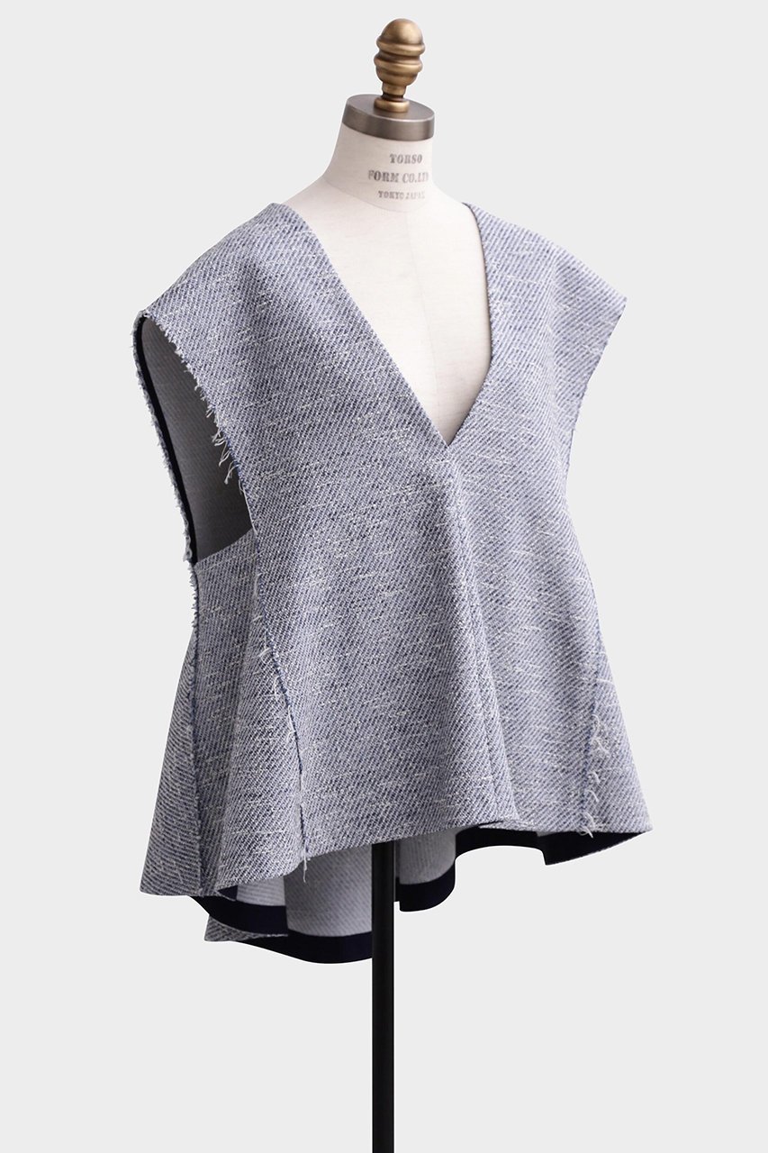 【ヒューエルミュージアム/hueLe Museum】の【STUMBLY】 Tweed Peplum Blouse 人気、トレンドファッション・服の通販 founy(ファニー) 　ファッション　Fashion　レディースファッション　Fashion for Women　トップス・カットソー　Cut & Sew Tops　キャミソール&ノースリーブ　Camisoles & Sleeveless Tops　シャツ・ブラウス・オフィスカジュアル　Elegant Blouses & Button-Ups　ノースリーブ　Sleeveless, No-Sleeve　フロント　Front, Front Design　ペプラム　Peplum, Flared Hem　other-2|ID: prp329100004606091 ipo3291000000032836182