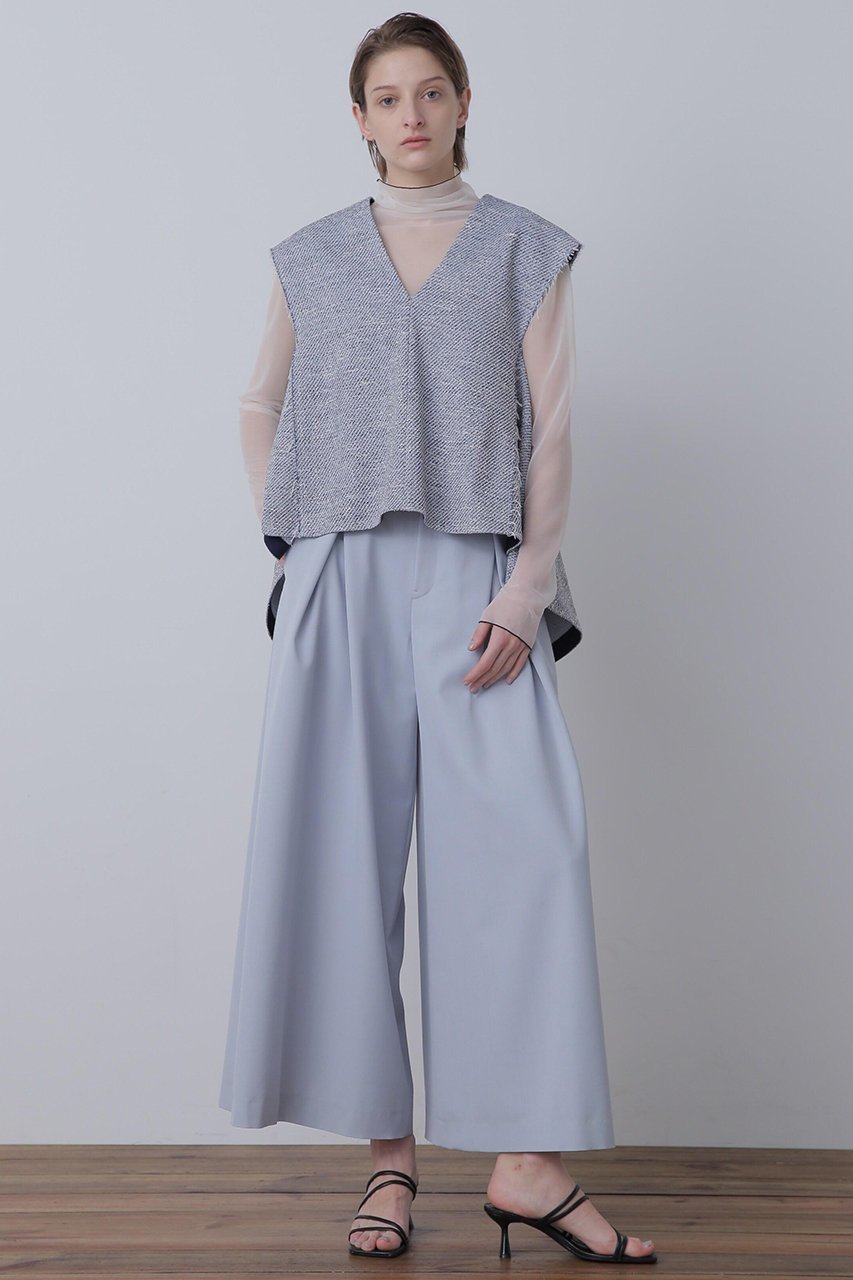 【ヒューエルミュージアム/hueLe Museum】の【STUMBLY】 Tweed Peplum Blouse 人気、トレンドファッション・服の通販 founy(ファニー) 　ファッション　Fashion　レディースファッション　Fashion for Women　トップス・カットソー　Cut & Sew Tops　キャミソール&ノースリーブ　Camisoles & Sleeveless Tops　シャツ・ブラウス・オフィスカジュアル　Elegant Blouses & Button-Ups　ノースリーブ　Sleeveless, No-Sleeve　フロント　Front, Front Design　ペプラム　Peplum, Flared Hem　other-3|ID: prp329100004606091 ipo3291000000032836188