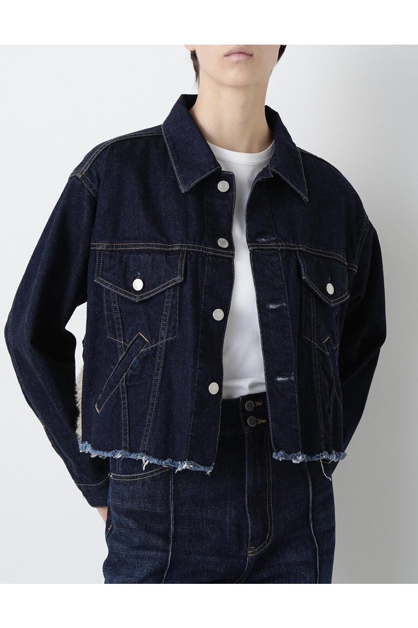 【ヒューエルミュージアム/hueLe Museum】の【STUMBLY】Fur Trim Combination Denim JK インテリア・キッズ・メンズ・レディースファッション・服の通販 founy(ファニー) 　ファッション　Fashion　レディースファッション　Fashion for Women　アウター　Coat / Outerwear Collection　レディースジャケット・軽アウター　Jackets　カットオフ　Cut-Off Design　クロップド　Cropped, Short Length　シンプル　Simple, Minimal　ジャケット　Jacket, Outerwear　デニム　Denim, Jeans Material　フェイクファー　Faux Fur, Imitation Fur　ポケット　Pocket, Pocket Detail　リメイク　Remake, Reconstructed　新作・新入荷　New Arrivals / New In　ネイビー|ID: prp329100004606093 ipo3291000000032836329