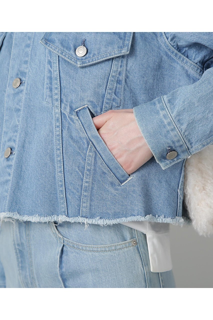 【ヒューエルミュージアム/hueLe Museum】の【STUMBLY】Fur Trim Combination Denim JK 人気、トレンドファッション・服の通販 founy(ファニー) 　ファッション　Fashion　レディースファッション　Fashion for Women　アウター　Coat / Outerwear Collection　レディースジャケット・軽アウター　Jackets　カットオフ　Cut-Off Design　クロップド　Cropped, Short Length　シンプル　Simple, Minimal　ジャケット　Jacket, Outerwear　デニム　Denim, Jeans Material　フェイクファー　Faux Fur, Imitation Fur　ポケット　Pocket, Pocket Detail　リメイク　Remake, Reconstructed　新作・新入荷　New Arrivals / New In　other-7|ID: prp329100004606093 ipo3291000000032950687
