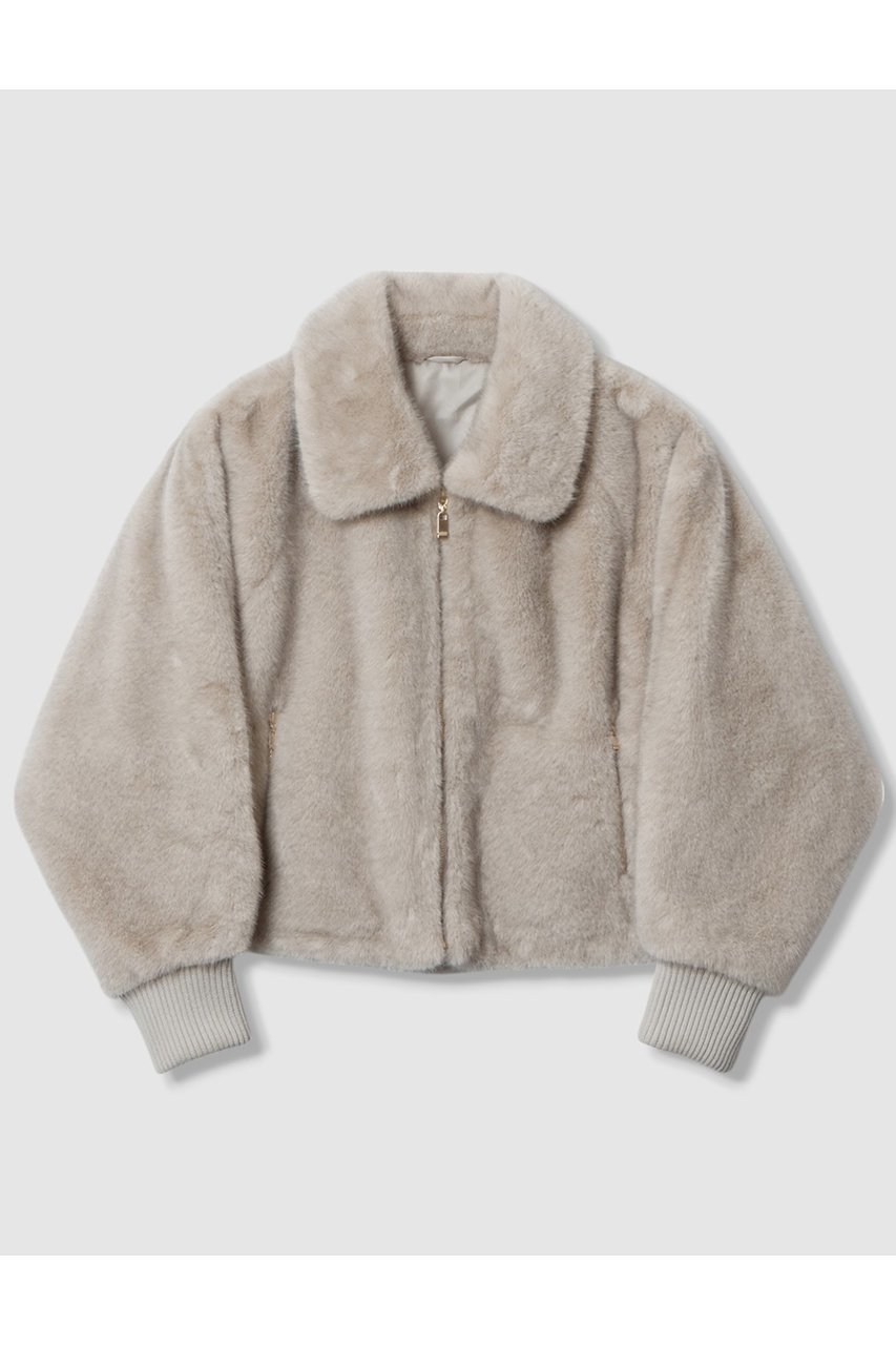【アナイ/ANAYI】のフェイクミンクファーブルゾン インテリア・キッズ・メンズ・レディースファッション・服の通販 founy(ファニー) 　ファッション　Fashion　レディースファッション　Fashion for Women　アウター　Coat / Outerwear Collection　レディースジャケット・軽アウター　Jackets　ブルゾンジャケット・スポーティアウター　Blouson Jackets　コンパクト　Compact, Small Size　ジャケット　Jacket, Outerwear　ダウン　Down, Puffer　バランス　Balance, Style Balance　ブルゾン　Blouson, Bomber Jacket　リアル　Real, Realistic　グレージュ|ID: prp329100004606095 ipo3291000000032836406