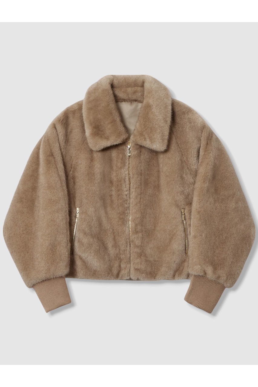 【アナイ/ANAYI】のフェイクミンクファーブルゾン インテリア・キッズ・メンズ・レディースファッション・服の通販 founy(ファニー) 　ファッション　Fashion　レディースファッション　Fashion for Women　アウター　Coat / Outerwear Collection　レディースジャケット・軽アウター　Jackets　ブルゾンジャケット・スポーティアウター　Blouson Jackets　コンパクト　Compact, Small Size　ジャケット　Jacket, Outerwear　ダウン　Down, Puffer　バランス　Balance, Style Balance　ブルゾン　Blouson, Bomber Jacket　リアル　Real, Realistic　ベージュ|ID: prp329100004606095 ipo3291000000032836411