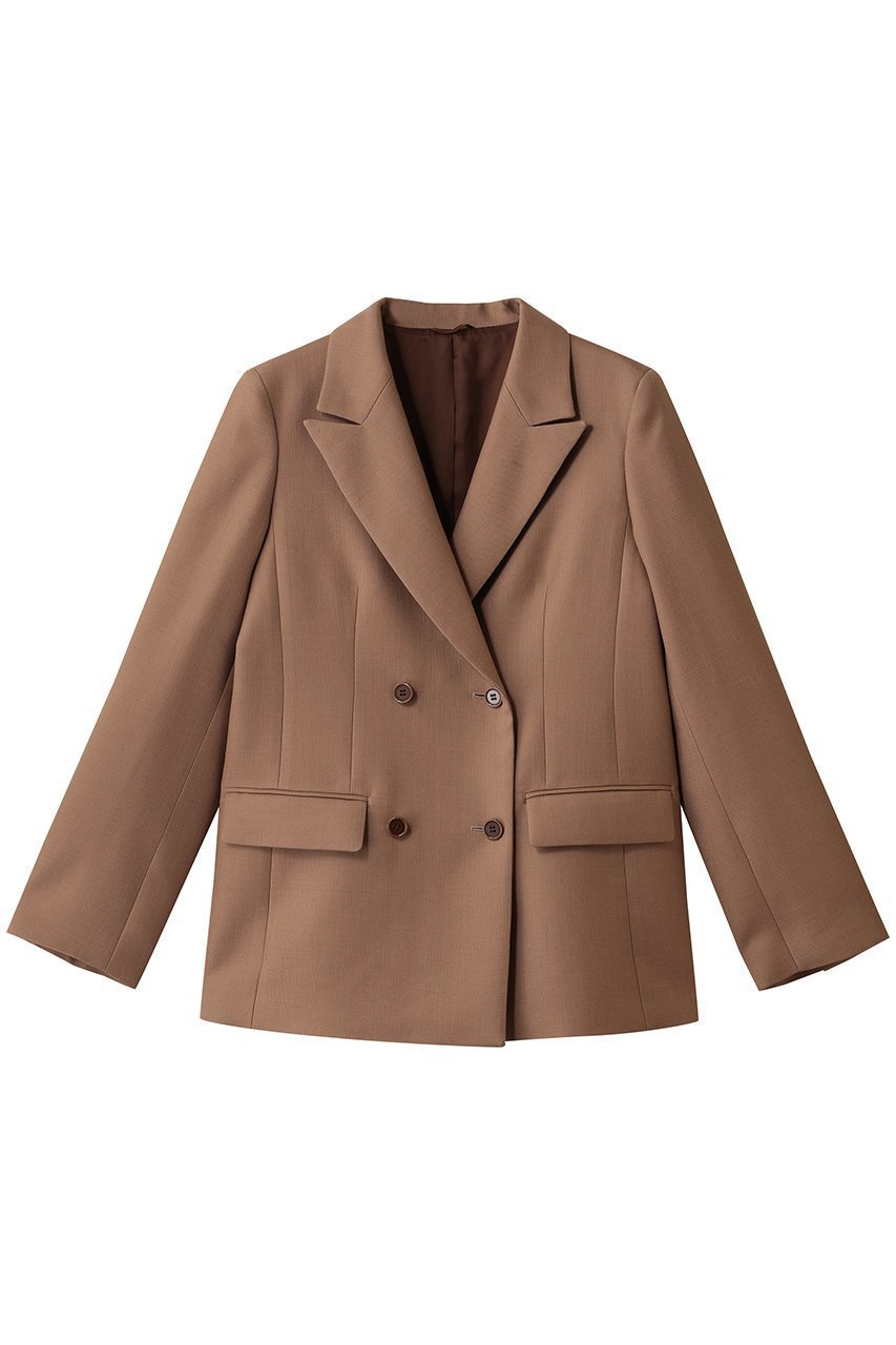【アナイ/ANAYI】のダブルクロスピークドジャケット インテリア・キッズ・メンズ・レディースファッション・服の通販 founy(ファニー) 　ファッション　Fashion　レディースファッション　Fashion for Women　アウター　Coat / Outerwear Collection　レディースジャケット・軽アウター　Jackets　シルク　Silk, 100% Silk　ジャケット　Jacket, Outerwear　チェック　Check, Plaid, Tartan　バランス　Balance, Style Balance　フォルム　Silhouette, Form　無地　Plain, Solid Color　キャメル|ID: prp329100004606097 ipo3291000000035964133