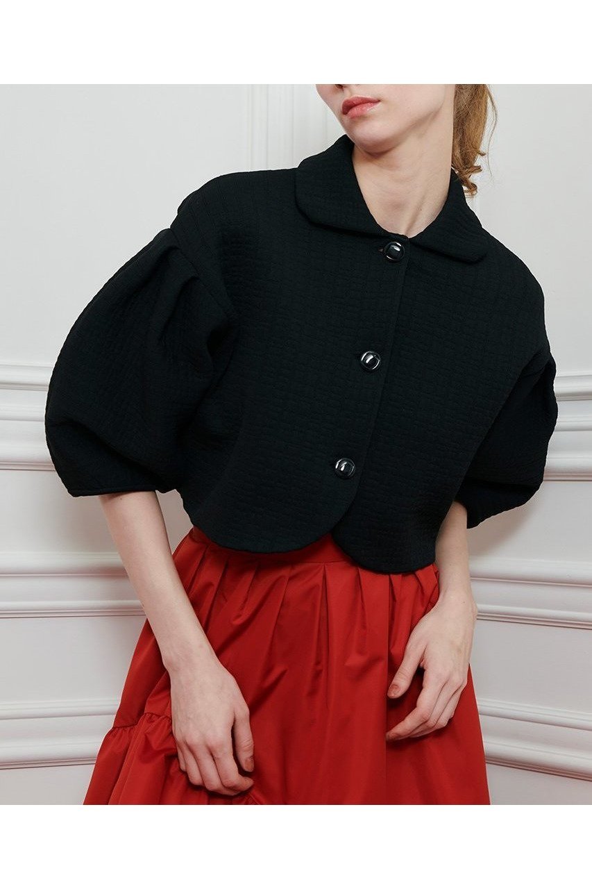 【アルアバイル/allureville】の【Loulou Willoughby】ダブルジャガードパフニットジャケット 人気、トレンドファッション・服の通販 founy(ファニー) 　ファッション　Fashion　レディースファッション　Fashion for Women　アウター　Coat / Outerwear Collection　レディースジャケット・軽アウター　Jackets　アンティーク　Antique-Inspired　クラシカル　Classical, Vintage-Inspired　コンパクト　Compact, Small Size　ジャカード／ジャガード　Jacquard, Woven Pattern　ジャケット　Jacket, Outerwear　スリーブ　Sleeve, Long Sleeve / Short Sleeve　ダブル　Double, Double-Breasted　モダン　Modern, Contemporary　新作・新入荷　New Arrivals / New In　other-8|ID: prp329100004606101 ipo3291000000032836618