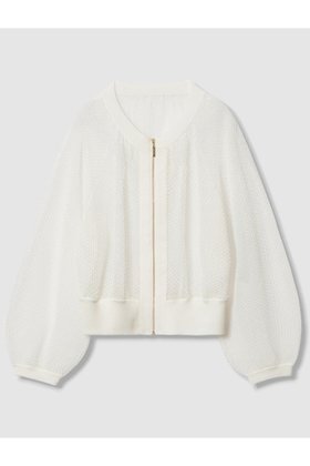 【アルアバイル/allureville】の【Loulou Willoughby】柄編みニットブルゾン 人気、トレンドファッション・服の通販 founy(ファニー) ファッション Fashion レディースファッション Fashion for Women トップス・カットソー Cut & Sew Tops ニット Knit Tops & Sweaters カーディガン・羽織り Layered Style Cardigans カーディガン Cardigan, Knitwear ブルゾン Blouson, Bomber Jacket メッシュ Mesh, Net Fabric 新作・新入荷 New Arrivals / New In |ID:prp329100004606102