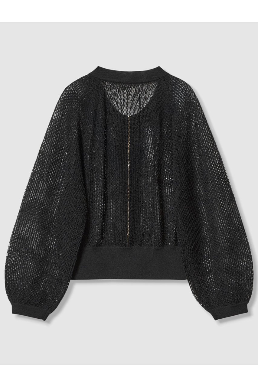【アルアバイル/allureville】の【Loulou Willoughby】柄編みニットブルゾン 人気、トレンドファッション・服の通販 founy(ファニー) 　ファッション　Fashion　レディースファッション　Fashion for Women　トップス・カットソー　Cut & Sew Tops　ニット　Knit Tops & Sweaters　カーディガン・羽織り　Layered Style Cardigans　カーディガン　Cardigan, Knitwear　ブルゾン　Blouson, Bomber Jacket　メッシュ　Mesh, Net Fabric　新作・新入荷　New Arrivals / New In　other-2|ID: prp329100004606102 ipo3291000000032836650