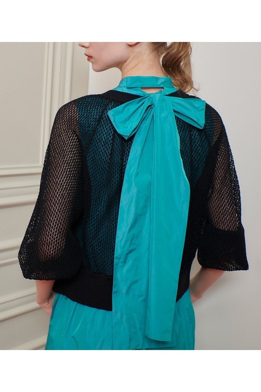 【アルアバイル/allureville】の【Loulou Willoughby】柄編みニットブルゾン 人気、トレンドファッション・服の通販 founy(ファニー) 　ファッション　Fashion　レディースファッション　Fashion for Women　トップス・カットソー　Cut & Sew Tops　ニット　Knit Tops & Sweaters　カーディガン・羽織り　Layered Style Cardigans　カーディガン　Cardigan, Knitwear　ブルゾン　Blouson, Bomber Jacket　メッシュ　Mesh, Net Fabric　新作・新入荷　New Arrivals / New In　other-6|ID: prp329100004606102 ipo3291000000032836675