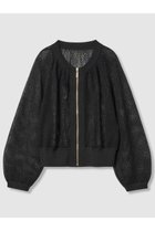 【アルアバイル/allureville】の【Loulou Willoughby】柄編みニットブルゾン 人気、トレンドファッション・服の通販 founy(ファニー) ファッション Fashion レディースファッション Fashion for Women トップス・カットソー Cut & Sew Tops ニット Knit Tops & Sweaters カーディガン・羽織り Layered Style Cardigans カーディガン Cardigan, Knitwear ブルゾン Blouson, Bomber Jacket メッシュ Mesh, Net Fabric thumbnail ブラック|ID: prp329100004606102 ipo3291000000036150630