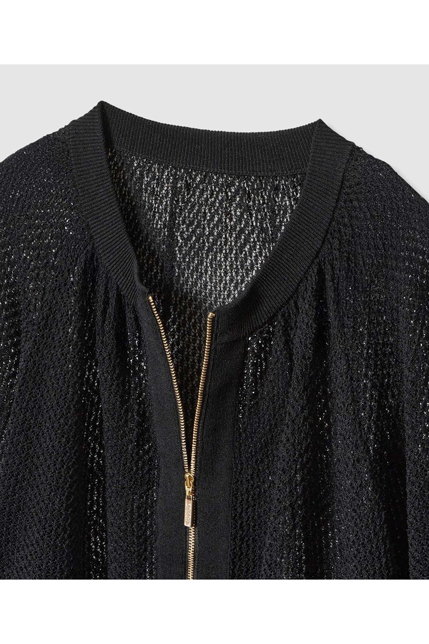 【アルアバイル/allureville】の【Loulou Willoughby】柄編みニットブルゾン 人気、トレンドファッション・服の通販 founy(ファニー) ファッション Fashion レディースファッション Fashion for Women トップス・カットソー Cut & Sew Tops ニット Knit Tops & Sweaters カーディガン・羽織り Layered Style Cardigans カーディガン Cardigan, Knitwear ブルゾン Blouson, Bomber Jacket メッシュ Mesh, Net Fabric other-4|ID: prp329100004606102 ipo3291000000036150635