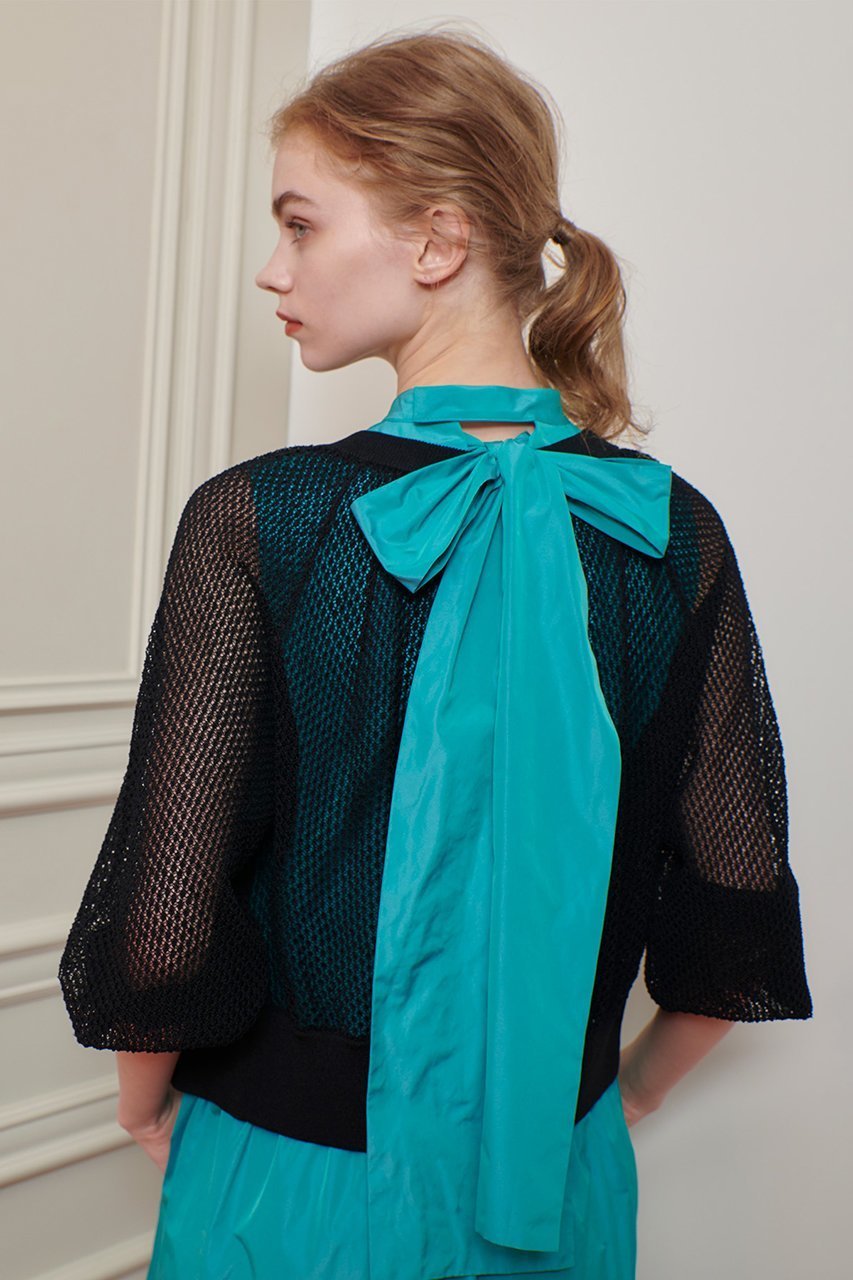 【アルアバイル/allureville】の【Loulou Willoughby】柄編みニットブルゾン 人気、トレンドファッション・服の通販 founy(ファニー) ファッション Fashion レディースファッション Fashion for Women トップス・カットソー Cut & Sew Tops ニット Knit Tops & Sweaters カーディガン・羽織り Layered Style Cardigans カーディガン Cardigan, Knitwear ブルゾン Blouson, Bomber Jacket メッシュ Mesh, Net Fabric other-6|ID: prp329100004606102 ipo3291000000036150637