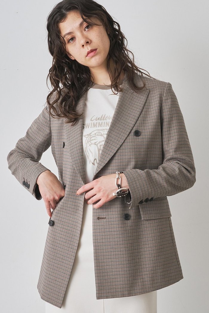 【ウィムガゼット/Whim Gazette】のガンクラブチェックダブルジャケット インテリア・キッズ・メンズ・レディースファッション・服の通販 founy(ファニー) https://founy.com/ ファッション Fashion レディースファッション Fashion for Women アウター Coat / Outerwear Collection レディースジャケット・軽アウター Jackets ウォーム Warm Fabric クラシカル Classical, Vintage-Inspired クラシック Classic, Timeless Style ジャケット Jacket, Outerwear ダブル Double, Double-Breasted チェック Check, Plaid, Tartan モダン Modern, Contemporary エレガント 上品 Elegant |ID: prp329100004606103 ipo3291000000036150639