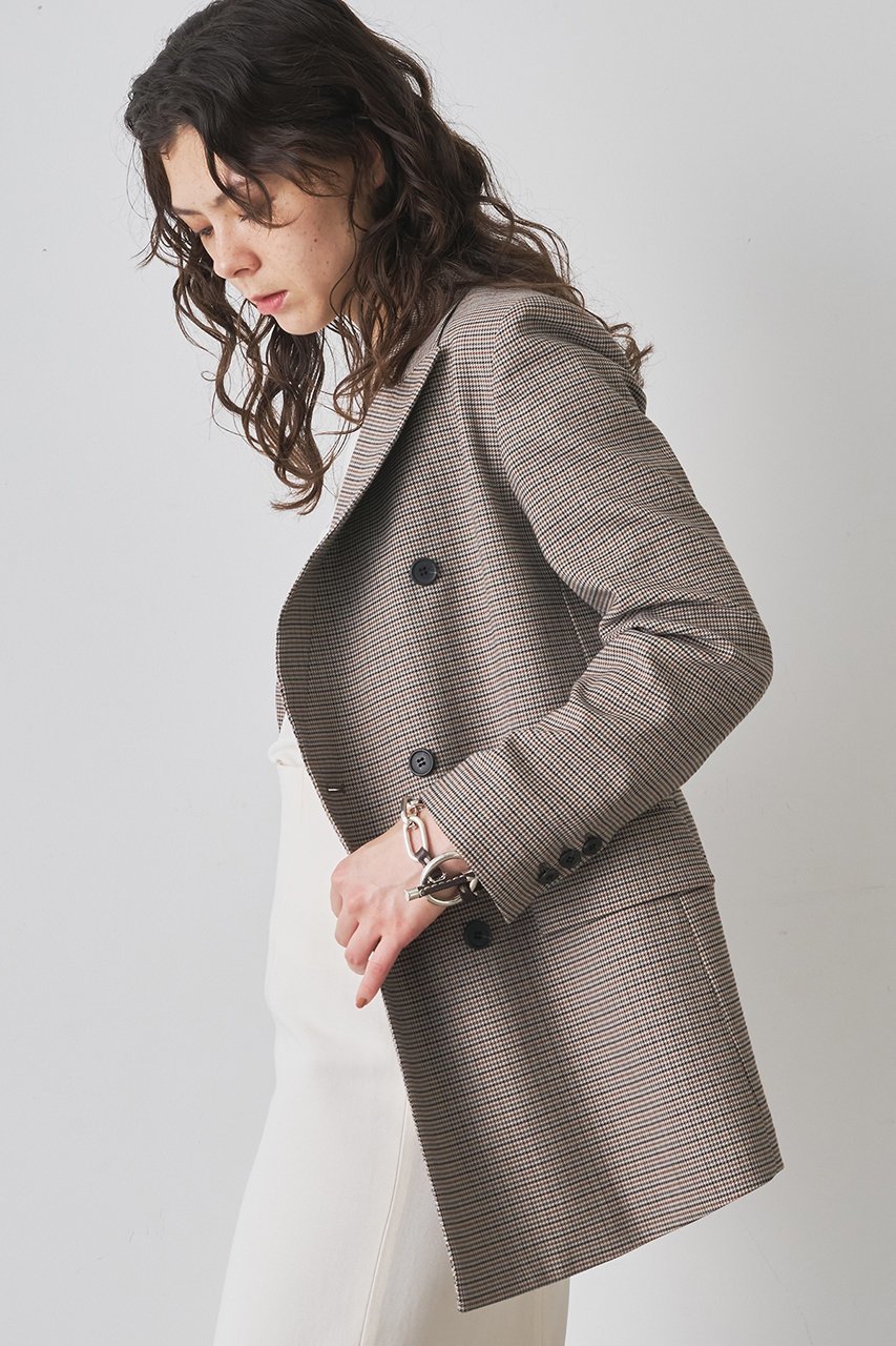 【ウィムガゼット/Whim Gazette】のガンクラブチェックダブルジャケット 人気、トレンドファッション・服の通販 founy(ファニー) 　ファッション　Fashion　レディースファッション　Fashion for Women　アウター　Coat / Outerwear Collection　レディースジャケット・軽アウター　Jackets　ウォーム　Warm Fabric　クラシカル　Classical, Vintage-Inspired　クラシック　Classic, Timeless Style　ジャケット　Jacket, Outerwear　ダブル　Double, Double-Breasted　チェック　Check, Plaid, Tartan　モダン　Modern, Contemporary　エレガント 上品　Elegant　other-2|ID: prp329100004606103 ipo3291000000036150641