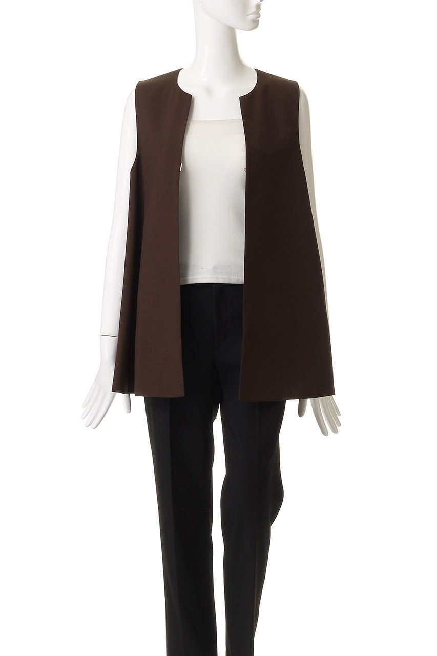 【ランバン オン ブルー/LANVIN en Bleu】のドライポリエステルバックオープンベスト 人気、トレンドファッション・服の通販 founy(ファニー) 　ファッション　Fashion　レディースファッション　Fashion for Women　アウター　Coat / Outerwear Collection　レディースジャケット・軽アウター　Jackets　シンプル　Simple, Minimal　ジャケット　Jacket, Outerwear　フォーマル　Formal, Dressy　フロント　Front, Front Design　ベスト　Vest, Waistcoat　ロング　Long, Long-Length　other-7|ID: prp329100004606105 ipo3291000000035896437