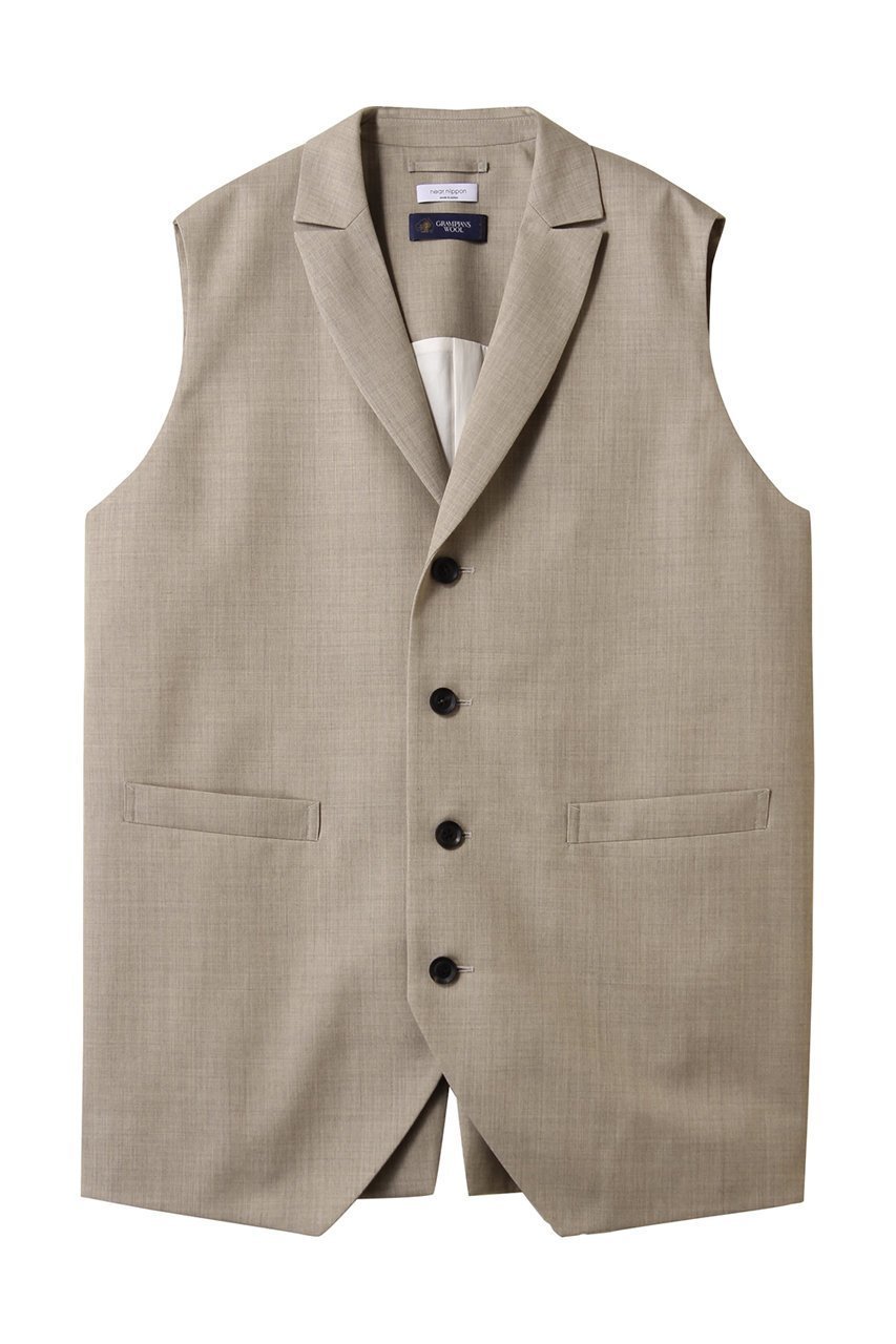 【ニアー ニッポン/near.nippon】のウール テーラードジレ 人気、トレンドファッション・服の通販 founy(ファニー) 　ファッション　Fashion　レディースファッション　Fashion for Women　アウター　Coat / Outerwear Collection　レディースジャケット・軽アウター　Jackets　カットソー　Cut and Sewn Top　ジャケット　Jacket, Outerwear　スリーブ　Sleeve, Long Sleeve / Short Sleeve　ツイル　Twist, Twisted Detail　フレンチ　French, French Style　ベスト　Vest, Waistcoat　マニッシュ　Mannish, Boyish　リラックス　Relax, Relaxed Fit　ワッシャー　Washer, Crinkled Finish　 other-1|ID: prp329100004606106 ipo3291000000035964149