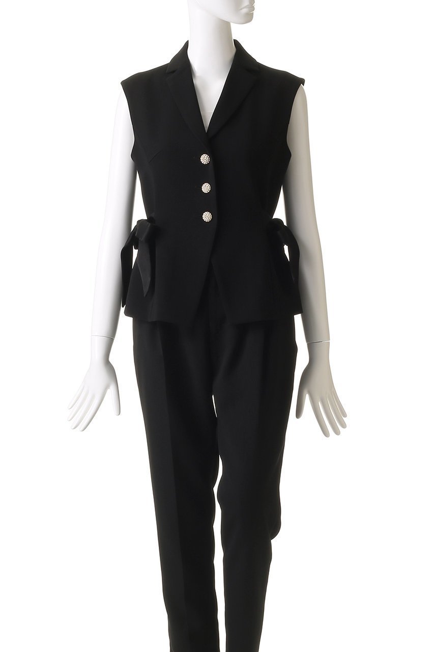 【エムダブリュー/MW】のトリアセテート(H) スリーブレス リボン ジャケット 人気、トレンドファッション・服の通販 founy(ファニー) 　ファッション　Fashion　レディースファッション　Fashion for Women　アウター　Coat / Outerwear Collection　レディースジャケット・軽アウター　Jackets　おすすめ　Recommended / Our Picks　サテン　Satin, Glossy Fabric　ジャケット　Jacket, Outerwear　ストレッチ　Stretch, Stretchy Fabric　スリーブ　Sleeve, Long Sleeve / Short Sleeve　フォーマル　Formal, Dressy　マニッシュ　Mannish, Boyish　リボン　Ribbon, Bow　今季　This Season, Current Season　再入荷　Restock / Back in Stock　other-2|ID: prp329100004606107 ipo3291000000032836972