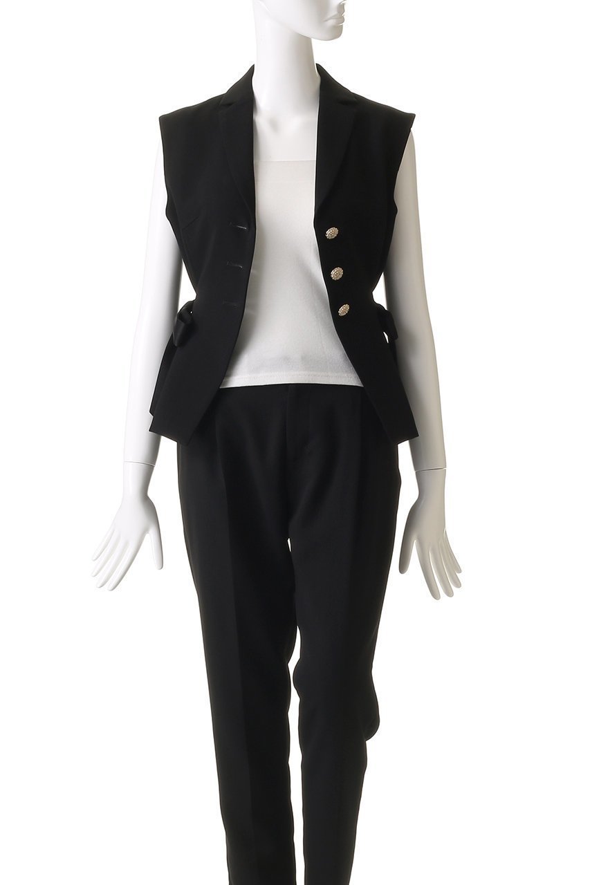 【エムダブリュー/MW】のトリアセテート(H) スリーブレス リボン ジャケット 人気、トレンドファッション・服の通販 founy(ファニー) 　ファッション　Fashion　レディースファッション　Fashion for Women　アウター　Coat / Outerwear Collection　レディースジャケット・軽アウター　Jackets　おすすめ　Recommended / Our Picks　サテン　Satin, Glossy Fabric　ジャケット　Jacket, Outerwear　ストレッチ　Stretch, Stretchy Fabric　スリーブ　Sleeve, Long Sleeve / Short Sleeve　フォーマル　Formal, Dressy　マニッシュ　Mannish, Boyish　リボン　Ribbon, Bow　今季　This Season, Current Season　再入荷　Restock / Back in Stock　other-8|ID: prp329100004606107 ipo3291000000032837008