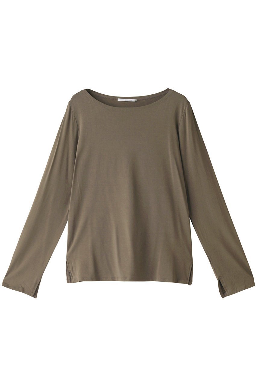 【ミディウミソリッド/MIDIUMISOLID】のボートネックインナープルオーバー インテリア・キッズ・メンズ・レディースファッション・服の通販 founy(ファニー) 　ファッション　Fashion　レディースファッション　Fashion for Women　トップス・カットソー　Cut & Sew Tops　シャツ・ブラウス・オフィスカジュアル　Elegant Blouses & Button-Ups　ロングTシャツ・Tシャツ　Longline T-Shirts & Tees　カジュアルプルオーバー・ニットトップス　Pullovers & Knit Tops / Casual Pullovers　カットソー・ベーシックTシャツ　Cut-and-Sewn Tops / Stretch Tees & Basics　とろみ　Fluid, Flowy Fabric　インナー　Innerwear　シンプル　Simple, Minimal　ストレッチ　Stretch, Stretchy Fabric　スリット　Slit, Slit Detail　スリーブ　Sleeve, Long Sleeve / Short Sleeve　ロング　Long, Long-Length　無地　Plain, Solid Color　長袖　Long Sleeve, Full Sleeve　グレー|ID: prp329100004606113 ipo3291000000034969371