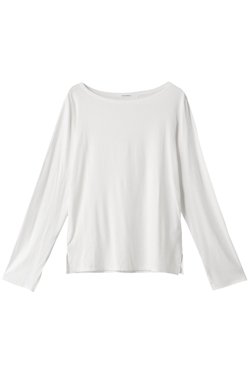 【ミディウミソリッド/MIDIUMISOLID】のボートネックインナープルオーバー インテリア・キッズ・メンズ・レディースファッション・服の通販 founy(ファニー) 　ファッション　Fashion　レディースファッション　Fashion for Women　トップス・カットソー　Cut & Sew Tops　シャツ・ブラウス・オフィスカジュアル　Elegant Blouses & Button-Ups　ロングTシャツ・Tシャツ　Longline T-Shirts & Tees　カジュアルプルオーバー・ニットトップス　Pullovers & Knit Tops / Casual Pullovers　カットソー・ベーシックTシャツ　Cut-and-Sewn Tops / Stretch Tees & Basics　とろみ　Fluid, Flowy Fabric　インナー　Innerwear　シンプル　Simple, Minimal　ストレッチ　Stretch, Stretchy Fabric　スリット　Slit, Slit Detail　スリーブ　Sleeve, Long Sleeve / Short Sleeve　ロング　Long, Long-Length　無地　Plain, Solid Color　長袖　Long Sleeve, Full Sleeve　オフホワイト|ID: prp329100004606113 ipo3291000000034969373