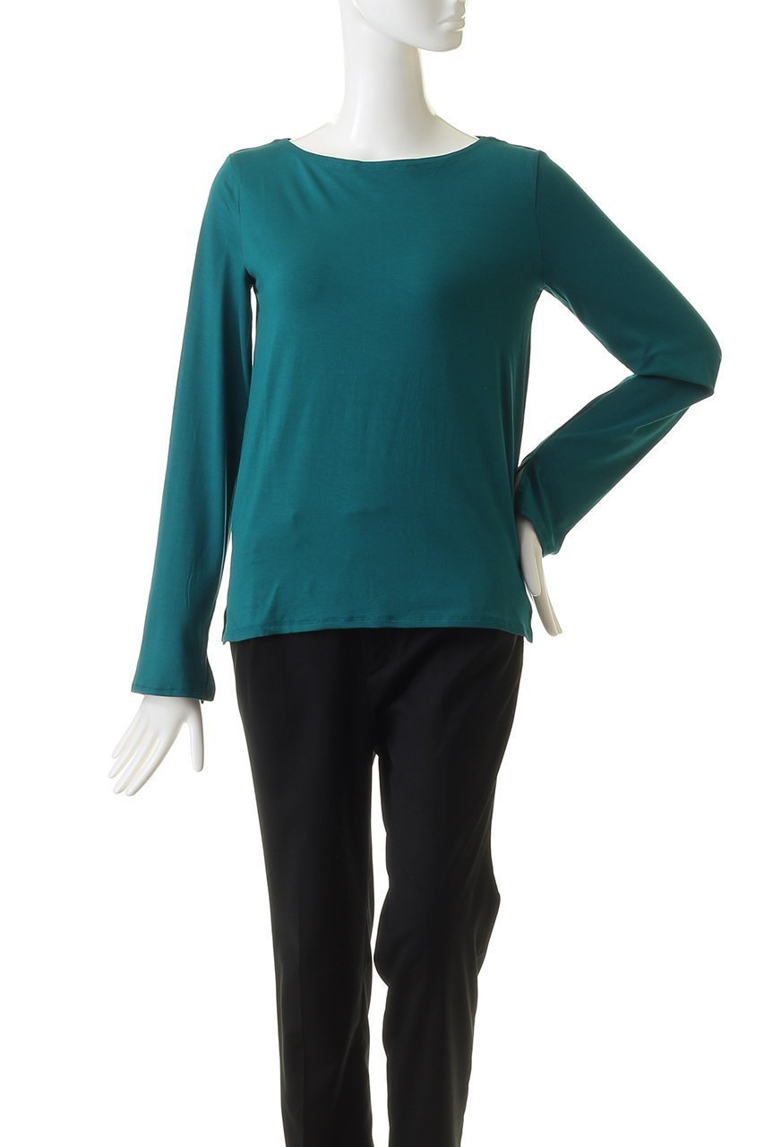 【ミディウミソリッド/MIDIUMISOLID】のボートネックインナープルオーバー 人気、トレンドファッション・服の通販 founy(ファニー) 　ファッション　Fashion　レディースファッション　Fashion for Women　トップス・カットソー　Cut & Sew Tops　シャツ・ブラウス・オフィスカジュアル　Elegant Blouses & Button-Ups　ロングTシャツ・Tシャツ　Longline T-Shirts & Tees　カジュアルプルオーバー・ニットトップス　Pullovers & Knit Tops / Casual Pullovers　カットソー・ベーシックTシャツ　Cut-and-Sewn Tops / Stretch Tees & Basics　とろみ　Fluid, Flowy Fabric　インナー　Innerwear　シンプル　Simple, Minimal　ストレッチ　Stretch, Stretchy Fabric　スリット　Slit, Slit Detail　スリーブ　Sleeve, Long Sleeve / Short Sleeve　ロング　Long, Long-Length　無地　Plain, Solid Color　長袖　Long Sleeve, Full Sleeve　other-2|ID: prp329100004606113 ipo3291000000034969374