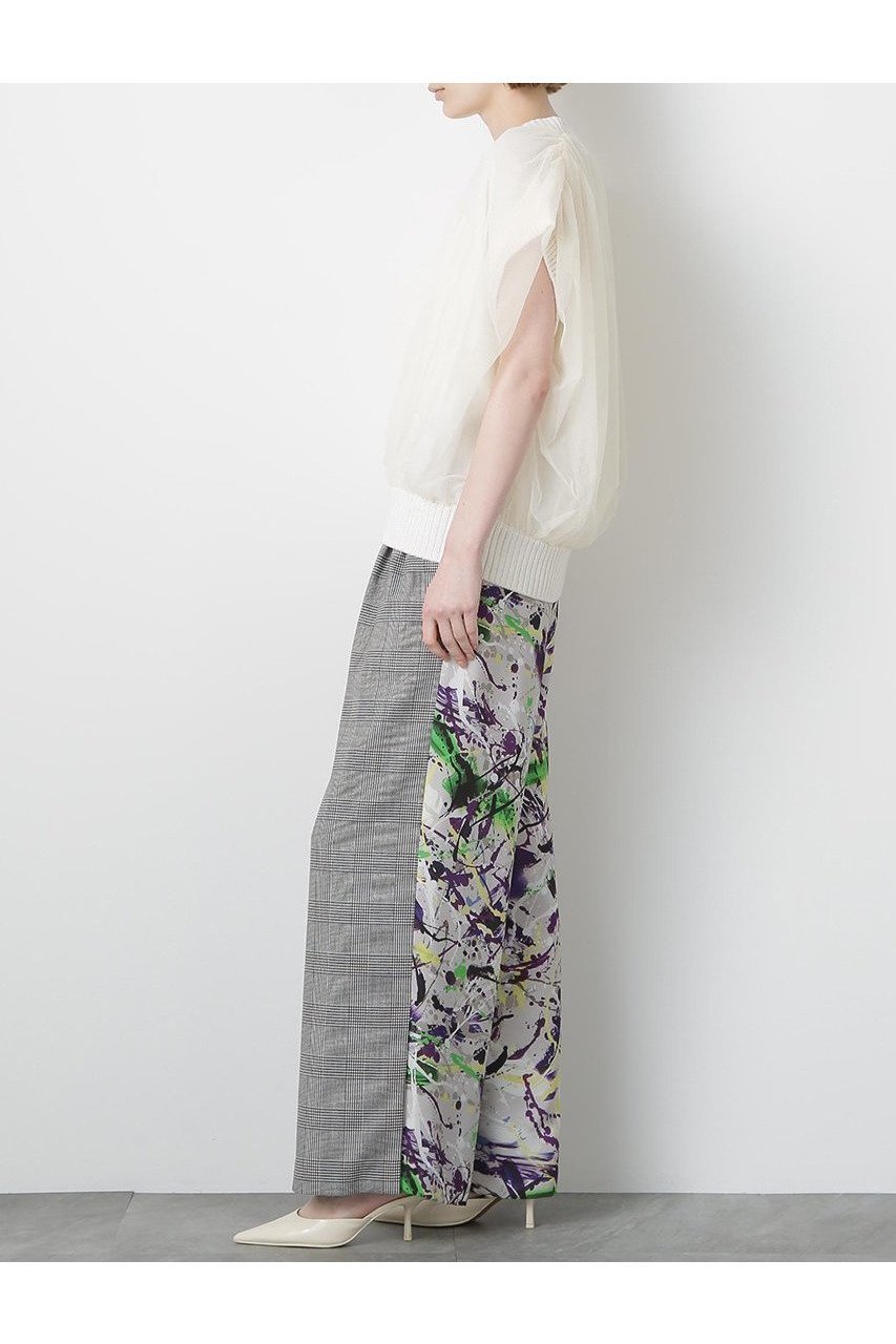 【ヒューエルミュージアム/hueLe Museum】の【STUMBLY】Tulle Combination V-neck Gile 人気、トレンドファッション・服の通販 founy(ファニー) 　ファッション　Fashion　レディースファッション　Fashion for Women　トップス・カットソー　Cut & Sew Tops　ニット　Knit Tops & Sweaters　カジュアルプルオーバー・ニットトップス　Pullovers & Knit Tops / Casual Pullovers　Vネックトップス　V-Neck Tops / V-Cut Neckline Shirts　エレガント 上品　Elegant　チュール　Tulip, Tulip Motif　新作・新入荷　New Arrivals / New In　畦　Ribbed Knit　other-4|ID: prp329100004606117 ipo3291000000032837475
