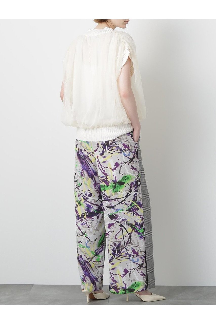 【ヒューエルミュージアム/hueLe Museum】の【STUMBLY】Tulle Combination V-neck Gile 人気、トレンドファッション・服の通販 founy(ファニー) 　ファッション　Fashion　レディースファッション　Fashion for Women　トップス・カットソー　Cut & Sew Tops　ニット　Knit Tops & Sweaters　カジュアルプルオーバー・ニットトップス　Pullovers & Knit Tops / Casual Pullovers　Vネックトップス　V-Neck Tops / V-Cut Neckline Shirts　エレガント 上品　Elegant　チュール　Tulip, Tulip Motif　新作・新入荷　New Arrivals / New In　畦　Ribbed Knit　other-5|ID: prp329100004606117 ipo3291000000032837482