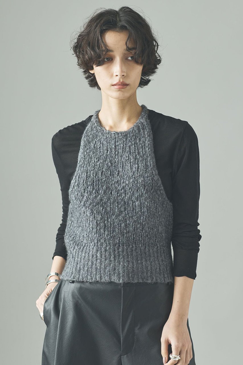 【カレンソロジー/Curensology】のホルターネックニットプルオーバー インテリア・キッズ・メンズ・レディースファッション・服の通販 founy(ファニー) 　ファッション　Fashion　レディースファッション　Fashion for Women　トップス・カットソー　Cut & Sew Tops　ニット　Knit Tops & Sweaters　カジュアルプルオーバー・ニットトップス　Pullovers & Knit Tops / Casual Pullovers　カットソー　Cut and Sewn Top　ハンド　Hand, Handmade　グレー|ID: prp329100004606122 ipo3291000000035964171