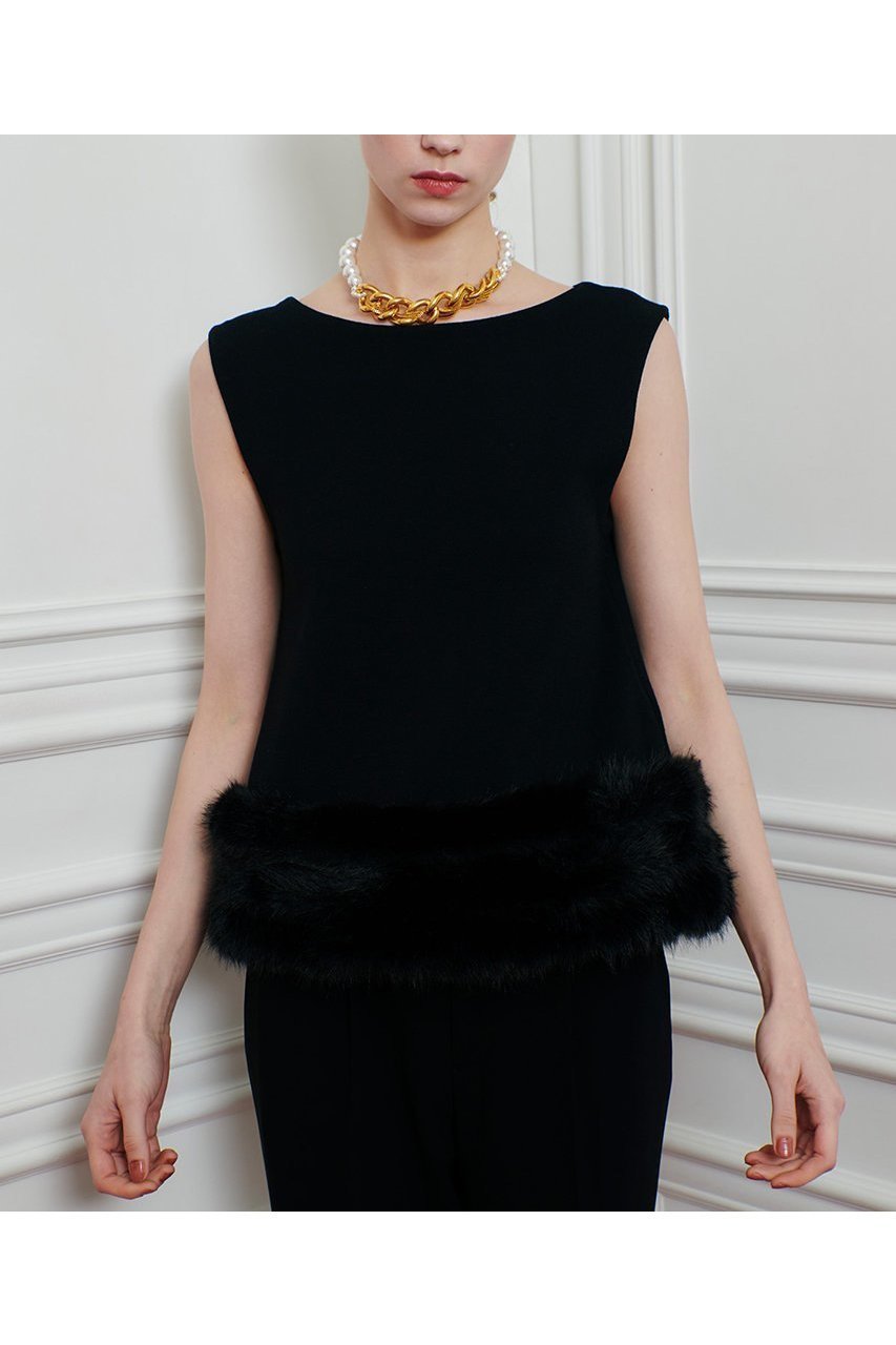 【アルアバイル/allureville】の【Loulou Willoughby】ヘムファープルオーバー 人気、トレンドファッション・服の通販 founy(ファニー) 　ファッション　Fashion　レディースファッション　Fashion for Women　トップス・カットソー　Cut & Sew Tops　ニット　Knit Tops & Sweaters　カジュアルプルオーバー・ニットトップス　Pullovers & Knit Tops / Casual Pullovers　シンプル　Simple, Minimal　バランス　Balance, Style Balance　フェイクファー　Faux Fur, Imitation Fur　ヘムライン　Hemline, Bottom Cut　ボトム　Bottoms, Lower Wear　ミラノリブ　Milano Rib, Milano Stitch　新作・新入荷　New Arrivals / New In　other-6|ID: prp329100004606126 ipo3291000000032837826