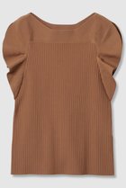 【アルアバイル/allureville】の【Loulou Willoughby】スキャーラッププルオーバー 人気、トレンドファッション・服の通販 founy(ファニー) ファッション Fashion レディースファッション Fashion for Women トップス・カットソー Cut & Sew Tops ニット Knit Tops & Sweaters カジュアルプルオーバー・ニットトップス Pullovers & Knit Tops / Casual Pullovers おすすめ Recommended / Our Picks デコルテ Décolleté, Neckline デニム Denim, Jeans Material ノースリーブ Sleeveless, No-Sleeve フェミニン Feminine, Girly フリル Frill, Ruffle ラッフル Ruffle, Frill ワイド Wide, Wide Fit thumbnail キャメル|ID: prp329100004606127 ipo3291000000032837847