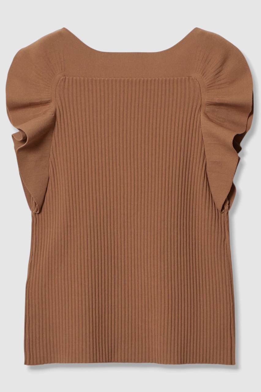 【アルアバイル/allureville】の【Loulou Willoughby】スキャーラッププルオーバー 人気、トレンドファッション・服の通販 founy(ファニー) 　ファッション　Fashion　レディースファッション　Fashion for Women　トップス・カットソー　Cut & Sew Tops　ニット　Knit Tops & Sweaters　カジュアルプルオーバー・ニットトップス　Pullovers & Knit Tops / Casual Pullovers　おすすめ　Recommended / Our Picks　デコルテ　Décolleté, Neckline　デニム　Denim, Jeans Material　ノースリーブ　Sleeveless, No-Sleeve　フェミニン　Feminine, Girly　フリル　Frill, Ruffle　ラッフル　Ruffle, Frill　ワイド　Wide, Wide Fit　other-2|ID: prp329100004606127 ipo3291000000033486842