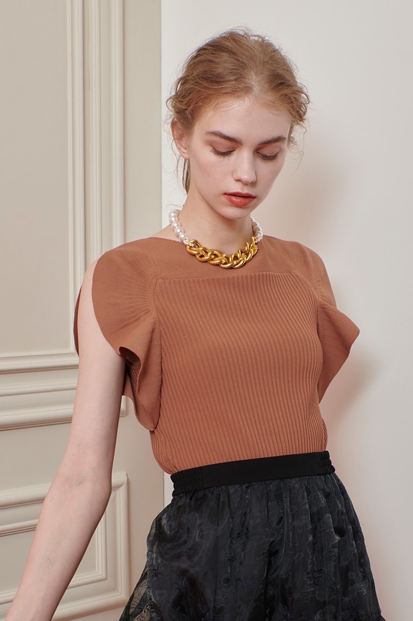 【アルアバイル/allureville】の【Loulou Willoughby】スキャーラッププルオーバー 人気、トレンドファッション・服の通販 founy(ファニー) 　ファッション　Fashion　レディースファッション　Fashion for Women　トップス・カットソー　Cut & Sew Tops　ニット　Knit Tops & Sweaters　カジュアルプルオーバー・ニットトップス　Pullovers & Knit Tops / Casual Pullovers　おすすめ　Recommended / Our Picks　デコルテ　Décolleté, Neckline　デニム　Denim, Jeans Material　ノースリーブ　Sleeveless, No-Sleeve　フェミニン　Feminine, Girly　フリル　Frill, Ruffle　ラッフル　Ruffle, Frill　ワイド　Wide, Wide Fit　other-7|ID: prp329100004606127 ipo3291000000033486847