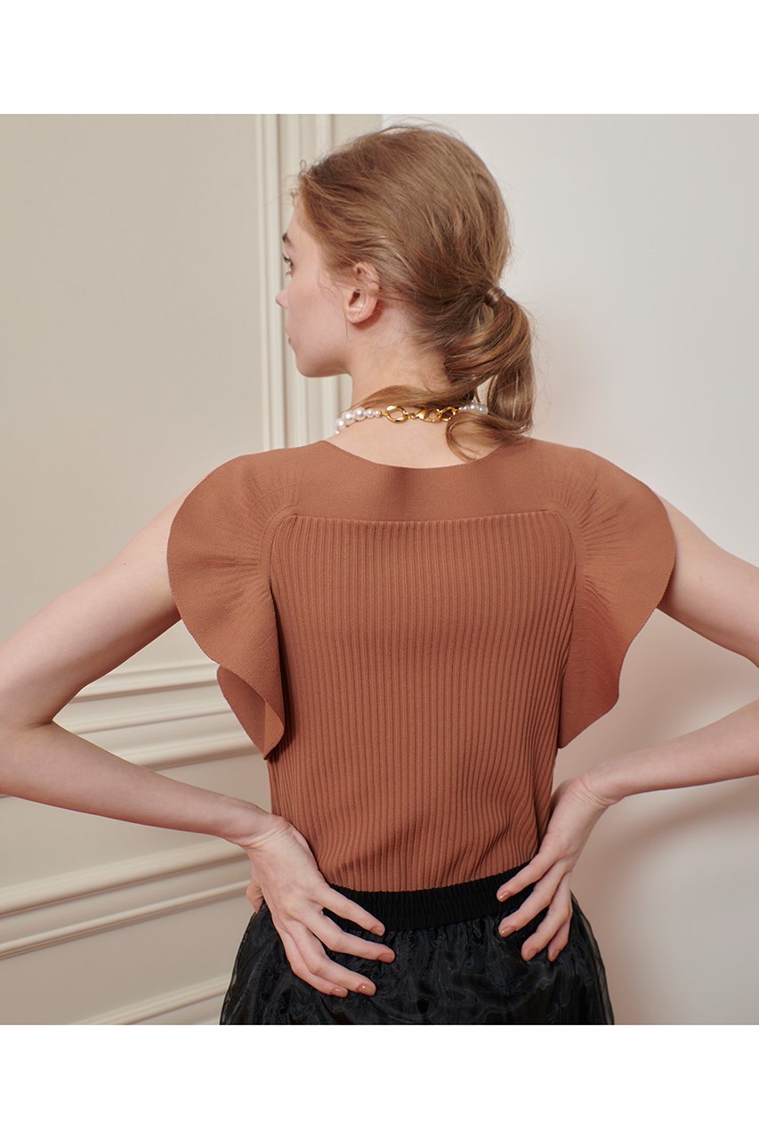 【アルアバイル/allureville】の【Loulou Willoughby】スキャーラッププルオーバー 人気、トレンドファッション・服の通販 founy(ファニー) 　ファッション　Fashion　レディースファッション　Fashion for Women　トップス・カットソー　Cut & Sew Tops　ニット　Knit Tops & Sweaters　カジュアルプルオーバー・ニットトップス　Pullovers & Knit Tops / Casual Pullovers　おすすめ　Recommended / Our Picks　デコルテ　Décolleté, Neckline　デニム　Denim, Jeans Material　ノースリーブ　Sleeveless, No-Sleeve　フェミニン　Feminine, Girly　フリル　Frill, Ruffle　ラッフル　Ruffle, Frill　ワイド　Wide, Wide Fit　other-8|ID: prp329100004606127 ipo3291000000033486848