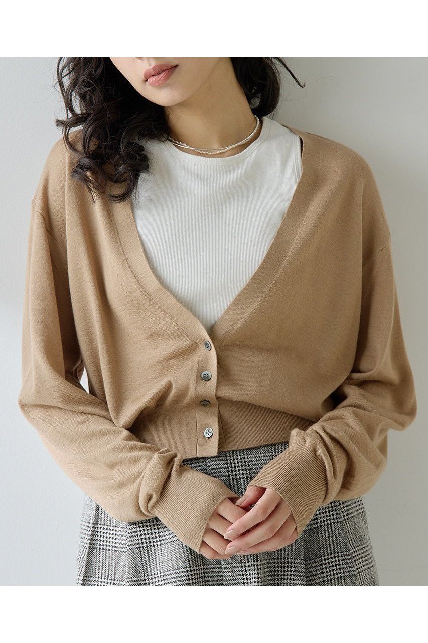 【ウィムガゼット/Whim Gazette】の16G Vネックカーディガン インテリア・キッズ・メンズ・レディースファッション・服の通販 founy(ファニー) 　ファッション　Fashion　レディースファッション　Fashion for Women　トップス・カットソー　Cut & Sew Tops　ニット　Knit Tops & Sweaters　カーディガン・羽織り　Layered Style Cardigans　Vネックトップス　V-Neck Tops / V-Cut Neckline Shirts　おすすめ　Recommended / Our Picks　なめらか　Smooth, Silky Texture　アンサンブル　Ensemble Set　カットソー　Cut and Sewn Top　カーディガン　Cardigan, Knitwear　ドレープ　Drape, Draping Fabric　ロング　Long, Long-Length　エレガント 上品　Elegant　新作・新入荷　New Arrivals / New In　キャメル|ID: prp329100004606128 ipo3291000000032837868