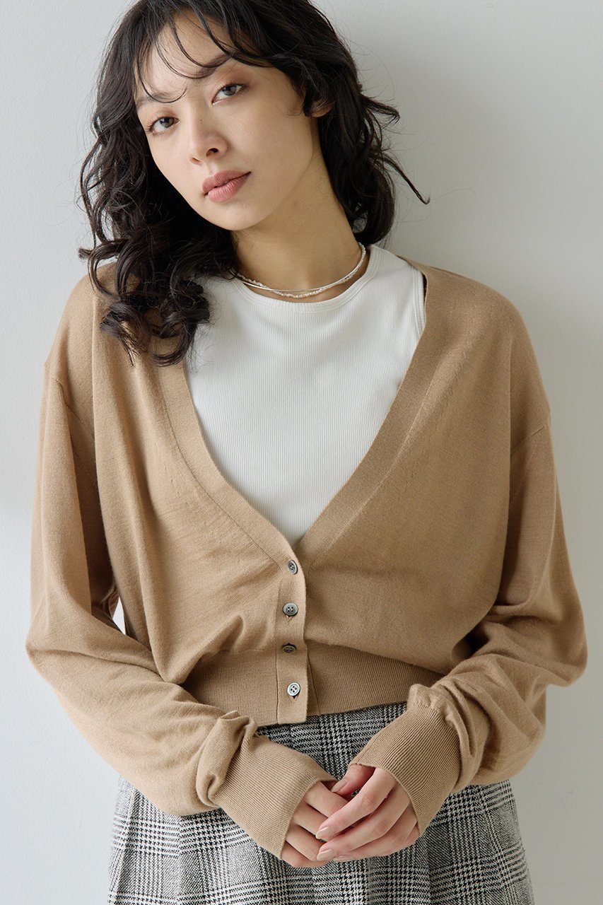 【ウィムガゼット/Whim Gazette】の16G Vネックカーディガン インテリア・キッズ・メンズ・レディースファッション・服の通販 founy(ファニー) 　ファッション　Fashion　レディースファッション　Fashion for Women　トップス・カットソー　Cut & Sew Tops　ニット　Knit Tops & Sweaters　カーディガン・羽織り　Layered Style Cardigans　Vネックトップス　V-Neck Tops / V-Cut Neckline Shirts　おすすめ　Recommended / Our Picks　なめらか　Smooth, Silky Texture　アンサンブル　Ensemble Set　カットソー　Cut and Sewn Top　カーディガン　Cardigan, Knitwear　ドレープ　Drape, Draping Fabric　ロング　Long, Long-Length　エレガント 上品　Elegant　キャメル|ID: prp329100004606128 ipo3291000000035373847