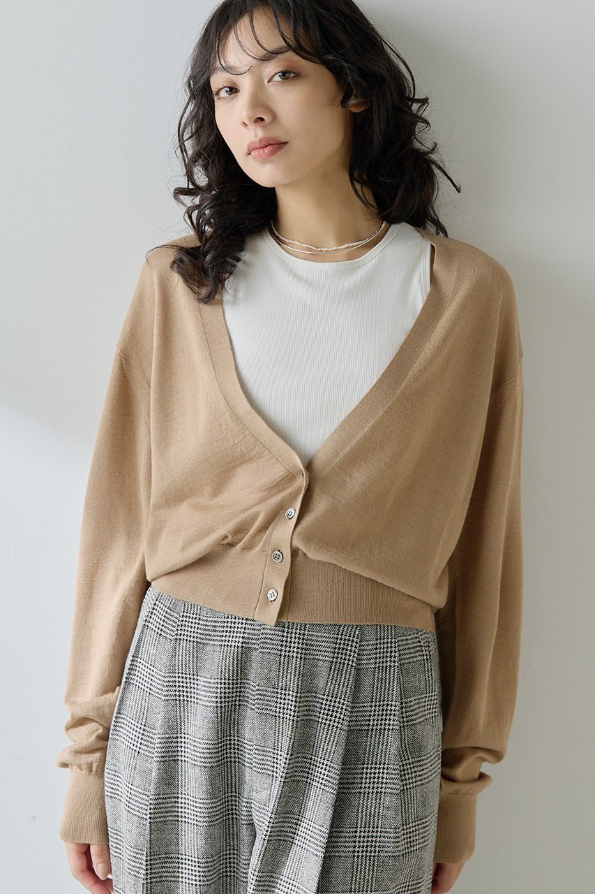 【ウィムガゼット/Whim Gazette】の16G Vネックカーディガン 人気、トレンドファッション・服の通販 founy(ファニー) 　ファッション　Fashion　レディースファッション　Fashion for Women　トップス・カットソー　Cut & Sew Tops　ニット　Knit Tops & Sweaters　カーディガン・羽織り　Layered Style Cardigans　Vネックトップス　V-Neck Tops / V-Cut Neckline Shirts　おすすめ　Recommended / Our Picks　なめらか　Smooth, Silky Texture　アンサンブル　Ensemble Set　カットソー　Cut and Sewn Top　カーディガン　Cardigan, Knitwear　ドレープ　Drape, Draping Fabric　ロング　Long, Long-Length　エレガント 上品　Elegant　other-2|ID: prp329100004606128 ipo3291000000035373848