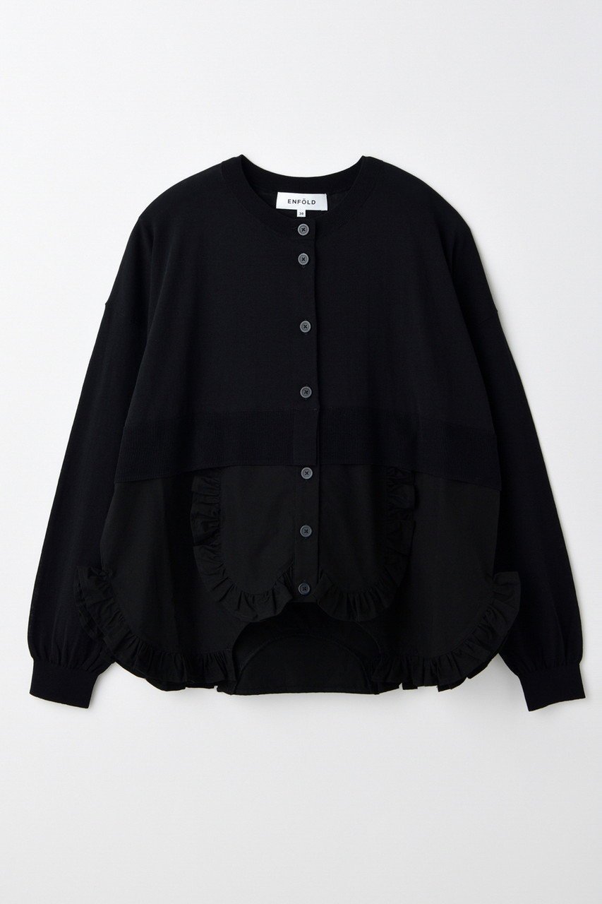 【エンフォルド/ENFOLD】の【7/16 12:00販売開始】FRILL-BOTTOM CARDIGAN/カーディガン 人気、トレンドファッション・服の通販 founy(ファニー) 　ファッション　Fashion　レディースファッション　Fashion for Women　トップス・カットソー　Cut & Sew Tops　ニット　Knit Tops & Sweaters　カーディガン・羽織り　Layered Style Cardigans　カーディガン　Cardigan, Knitwear　サークル　Circle, Round Design　シンプル　Simple, Minimal　ドッキング　Docking, Mixed Material　フリル　Frill, Ruffle　新作・新入荷　New Arrivals / New In　 other-1|ID: prp329100004606132 ipo3291000000032838023