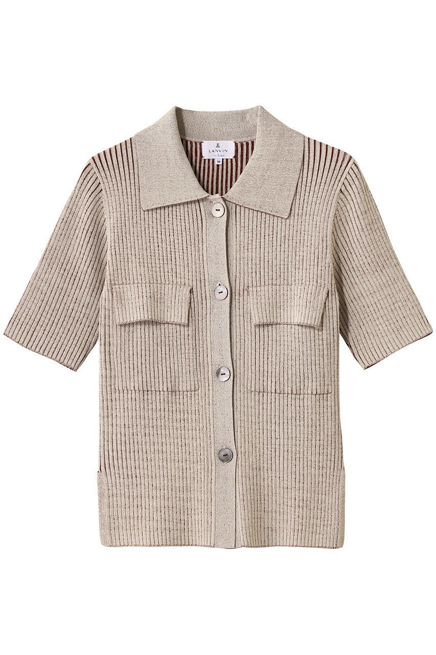 【ランバン オン ブルー/LANVIN en Bleu】のリブポロニット インテリア・キッズ・メンズ・レディースファッション・服の通販 founy(ファニー) 　ファッション　Fashion　レディースファッション　Fashion for Women　トップス・カットソー　Cut & Sew Tops　ニット　Knit Tops & Sweaters　カジュアルプルオーバー・ニットトップス　Pullovers & Knit Tops / Casual Pullovers　スポーティ　Sporty, Casual Athletic　タイトスカート　Pencil Skirt, Tight Skirt　トレンド　Trend, Trending Now　ポケット　Pocket, Pocket Detail　マニッシュ　Mannish, Boyish　リブニット　Rib Knit, Ribbed Knit　ワイド　Wide, Wide Fit　ベージュ|ID: prp329100004606133 ipo3291000000035373857